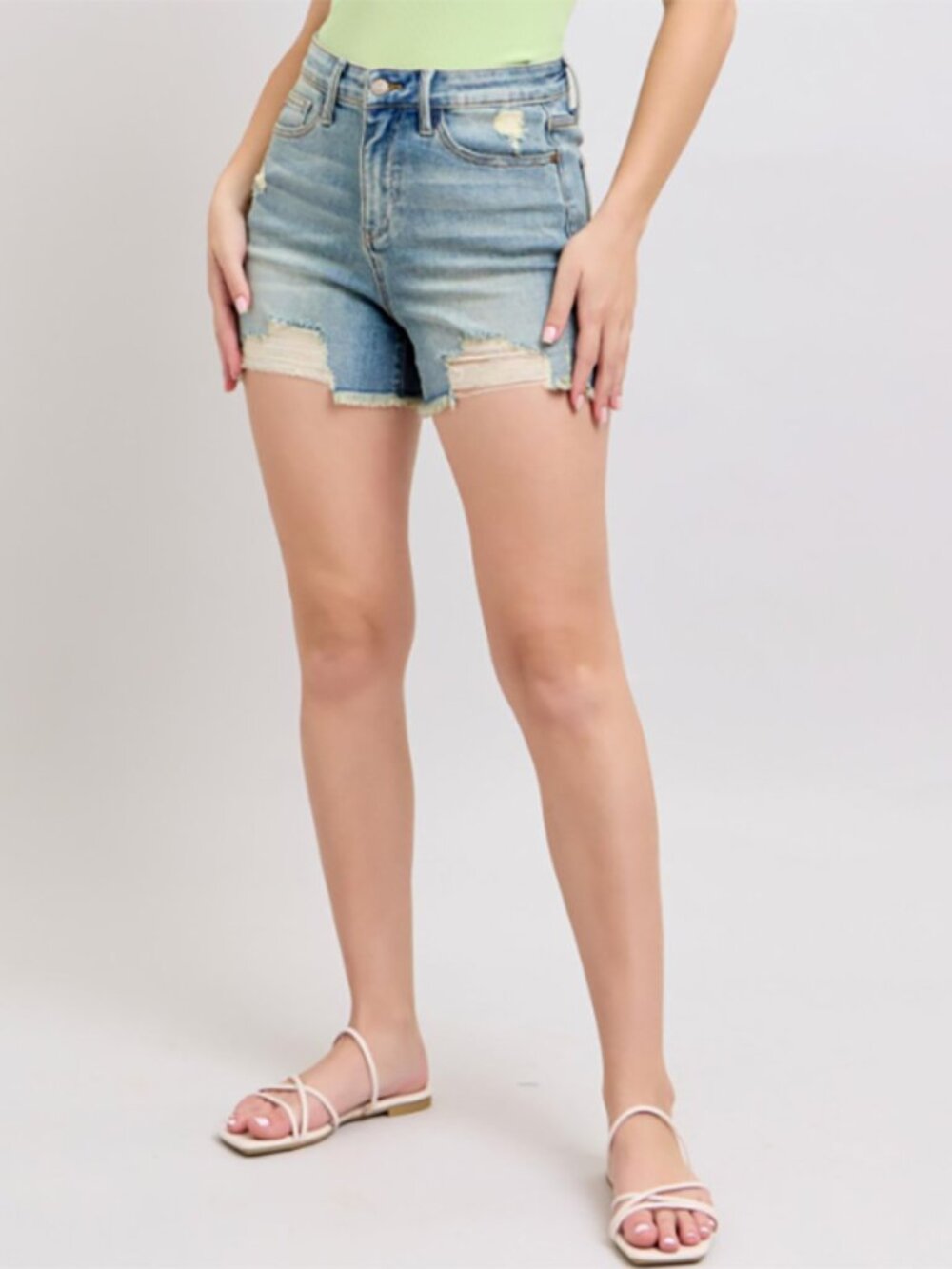 Judy Blue High Rise Distressed Denim Shorts